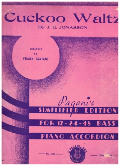 Picture of Cuckoo Waltz, J. E. Jonasson, arr. Frank Gaviani, accordion solo sheet music