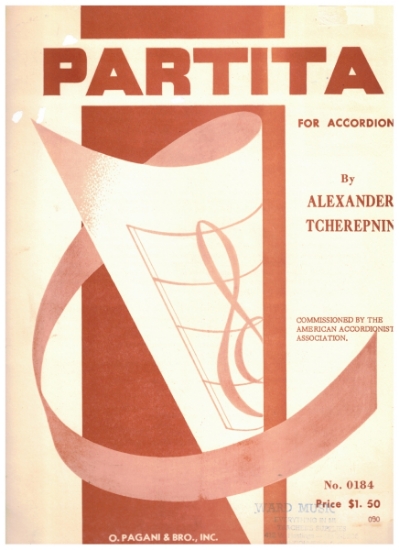 Picture of Partita, Alexandre Tcherepnin, advanced free bass accordion solo sheet music