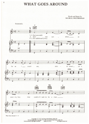 Picture of What Goes Around, Michael Smotherman, recorded by Waylon Jennings, sheet music
