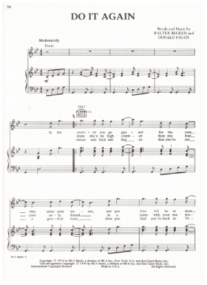 Picture of Do It Again, Walter Becker & Donald Fagen, recorded by Waylon Jennings, sheet music