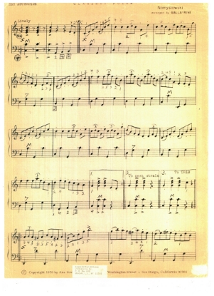 Picture of Clarinet Polka, 2nd Accordion Part, K. Namyslowski, arr. Galla-Rini for 2nd (harmony) accordion, sheet music