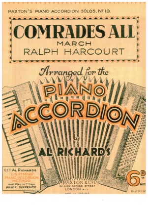 Picture of Comrades All March, Ralph Harcourt, arr. Al Richards, accordion solo sheet music
