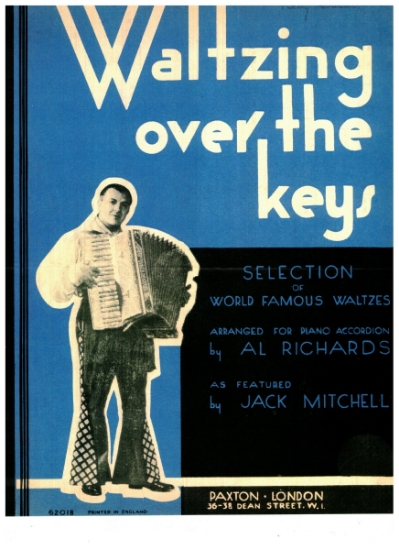 Picture of Waltzing Over the Keys, arr. Al Richards, as performed by Jack Mitchell of Alfredo's Band, accordion solo sheet music