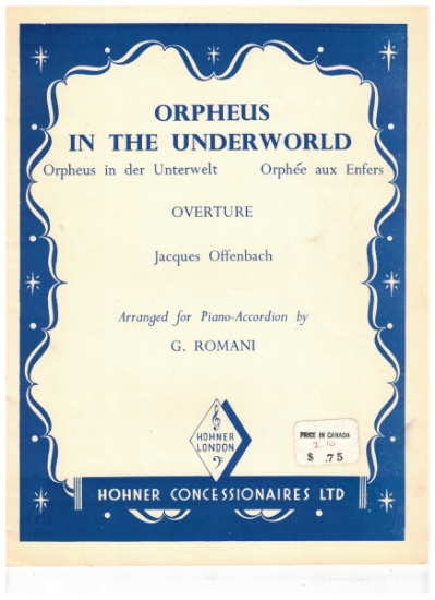 Picture of Orpheus in the Underworld Overture, Jacques Offenbach, transcribed by G. Romani, accordion solo sheet music