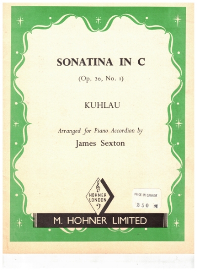 Picture of Sonatina in C Op. 20 No. 1, Friedrich Kuhlau, transcribed by James Sexton, accordion solo sheet music