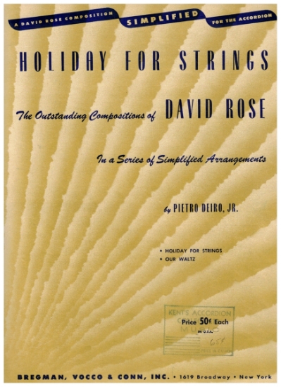 Picture of Holiday for Strings, David Rose, arr. Pietro Deito Jr, accordion solo sheet music