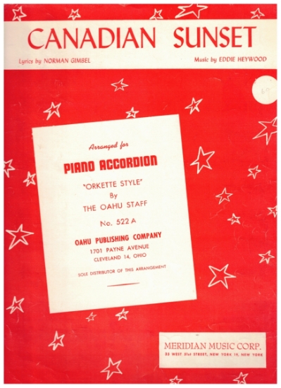 Picture of Canadian Sunset, Norman Gimbel & Eddie Heywood, arr. Oahu Staff, accordion solo sheet music