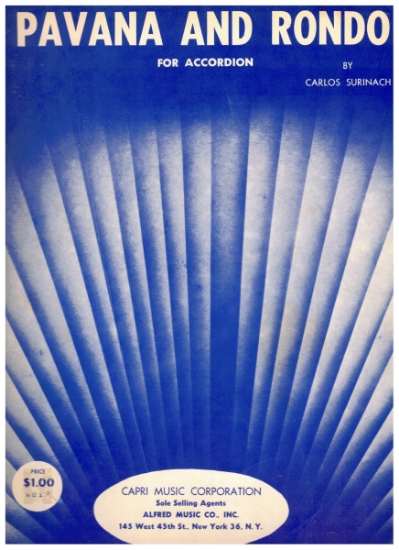 Picture of Pavana and Rondo, Carlos Surinach, accordion solo sheet music