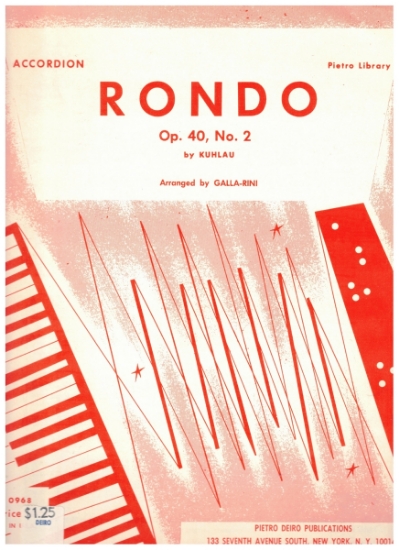 Picture of Rondo Op. 40 No. 2, Friedrich Kuhlau, arr. A. Galla-Rini, accordion solo sheet music