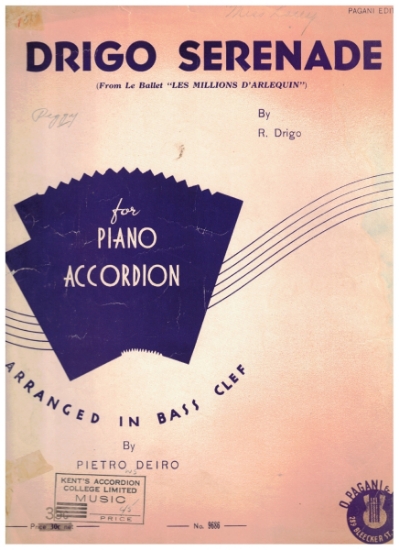 Picture of Drigo Serenade, from Ballet "Les Millions d'arlequin", arr. Pietro Deiro, accordion solo sheet music