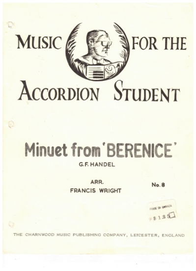 Picture of Minuet fropm "Berenice", G. F. Handel, arr. Francis Wright, accordion solo sheet music