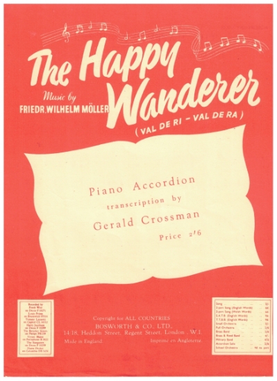 Picture of The Happy Wanderer (Val de Ri - Val de Ra), F. W. Moller, arr. Gerald Crossman, accordion solo sheet music