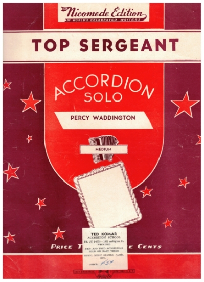 Picture of Top Sergeant, Percy Waddington, easy accordion solo sheet music