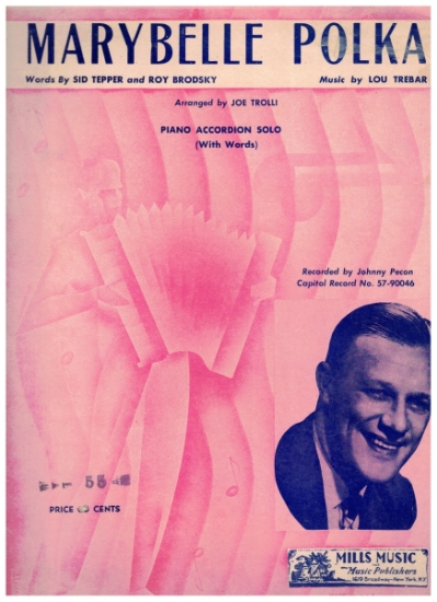 Picture of Marybelle Polka, Sid Tepper/ Roy Brodsky/ Lou Trebar, arr. Joe Trilli, recorded by Johnny Pecon, easy accordion solo sheet music
