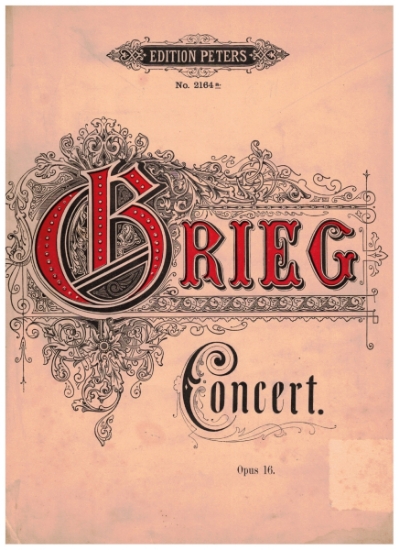 Picture of Concerto in a minor Opus 16, Edward Greig, transcribed for piano solo by Herrn Edmund Neupert, sheet music folio
