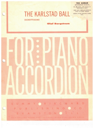 Picture of The Karlstad Ball, Schottische, Olaf Borgstrom, arr. E. Olzen, accordion solo sheet music