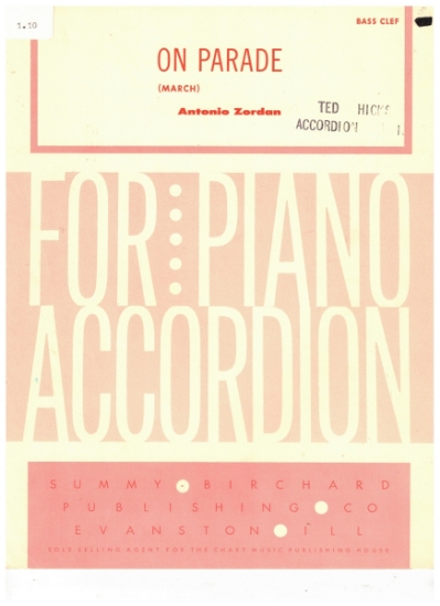 Picture of On Parade, Antonio Zordan, accordion solo sheet music