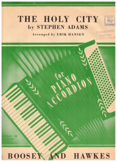 Picture of The Holy City, Stephen Adams, arr. Erik Hansen, accordion solo sheet music