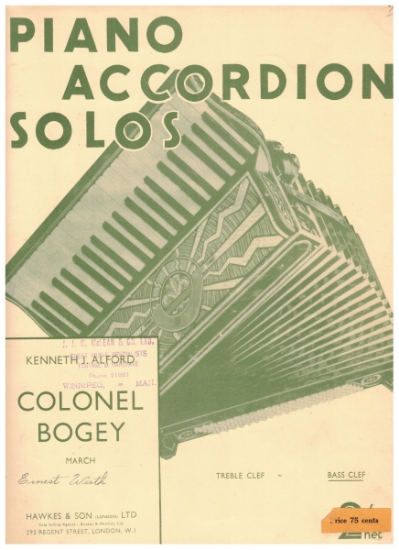 Picture of Colonel Bogey March, Kenneth J. Alford, arr. Erik Hansen, accordion solo sheet music