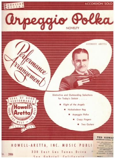 Picture of Arpeggio Polka, Anthony Aretta, accordion solo sheet music