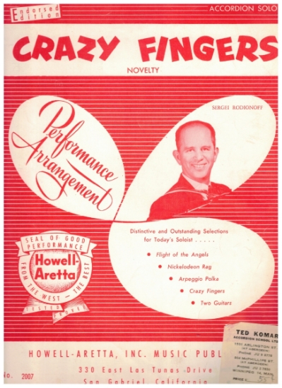 Picture of Crazy Fingers, Sergei Rodionoff, accordion solo sheet music
