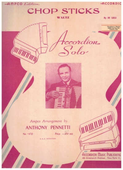 Picture of Chopsticks, De Lulli, arr. Anthony Pennetti, accordion solo sheet music